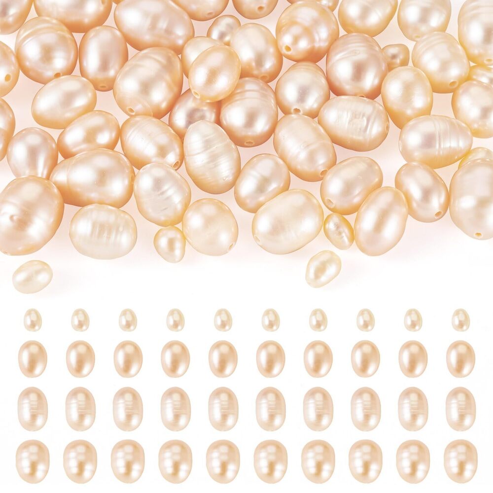3141 Pandahall 55Pcs 4 Sizes Cultured Pearl Beads Natural Freshwater